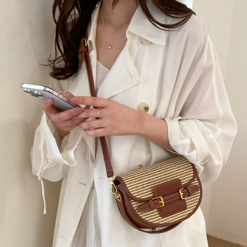 England Style Mini Straw Saddl - Luxury Bags Leather ulasan dan harga